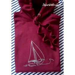 Bluza premium burgund - haft srebrna BOAT