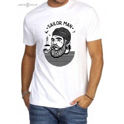 Koszulka męska biała premium SAILOR MAN